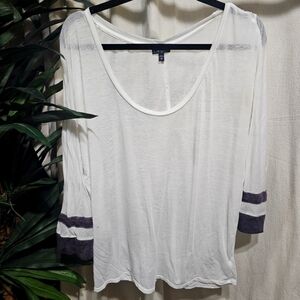 Express Baggy Long Sleeve White Tunic Large